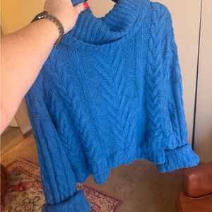 Blue Cable Knit Sweater